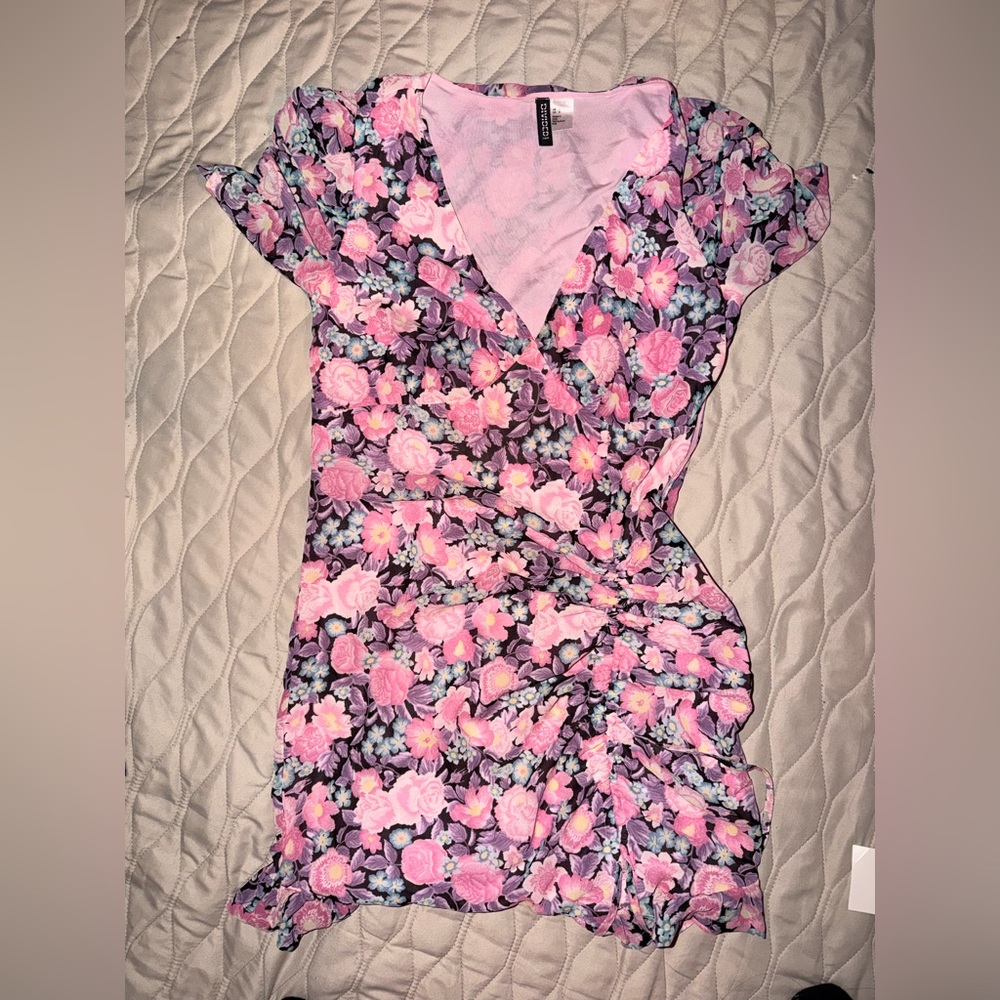 H&M Pink Floral Midi Dress
